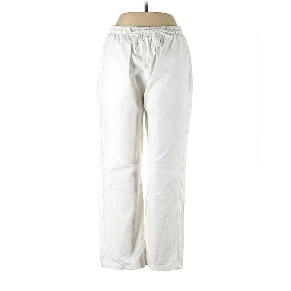 White Linen Straight Legs Pants - Picture 2 of 7